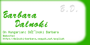 barbara dalnoki business card